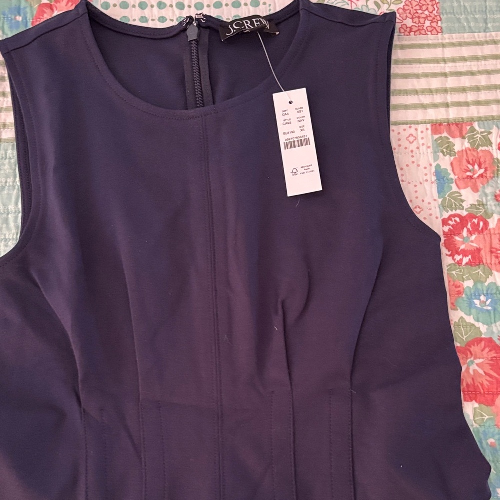 J. Crew NWT Navy Sleeveless Full Length Dress - Picture 3 of 6